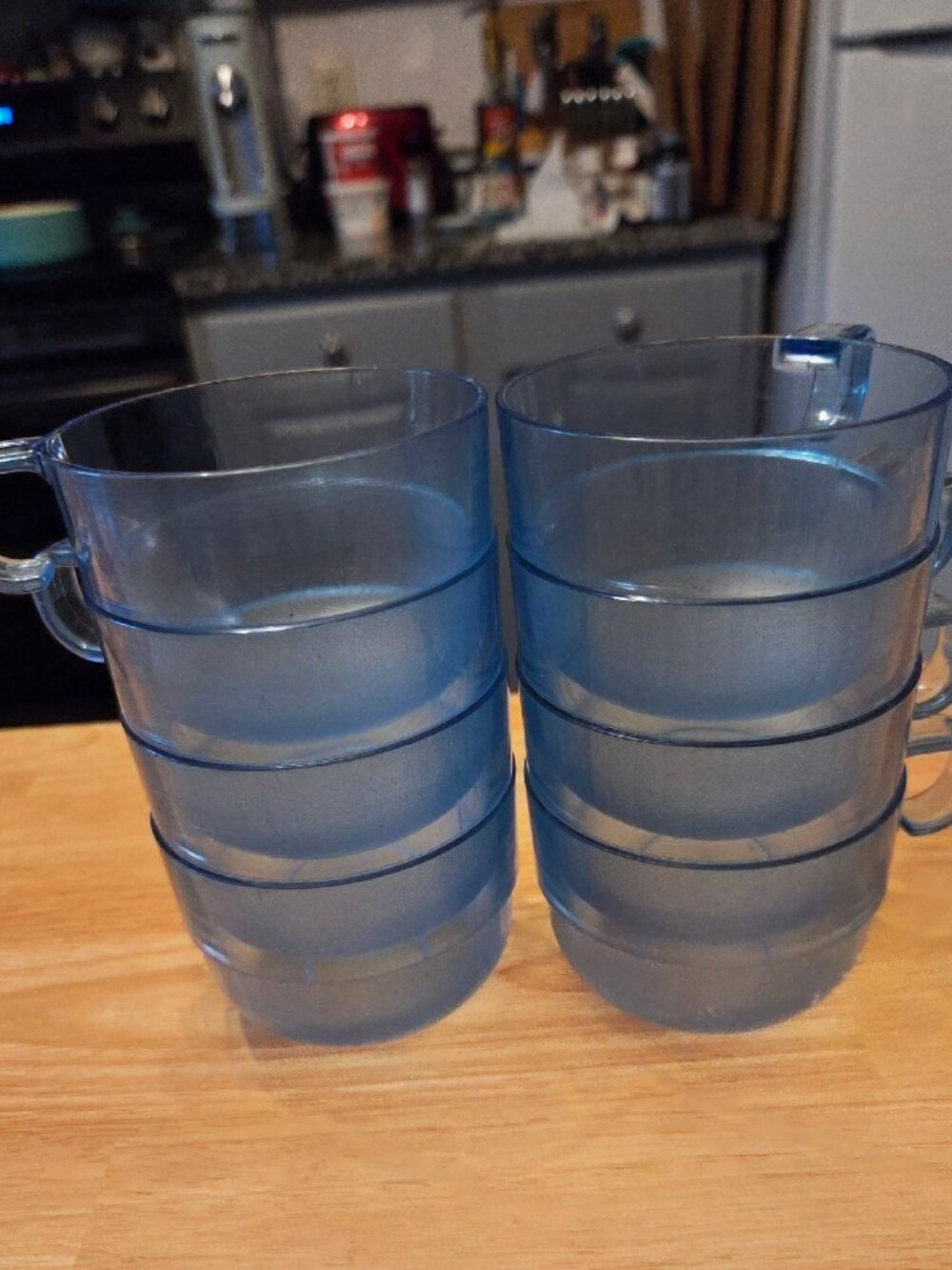 Vintage Tupperware Preludio Sheer Watercolor Blue / Ice Blue Set of 8 Punch Cups